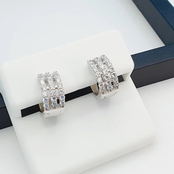 "925 Sterling Silver Cubic Zirconia Earrings, UU1P6A6162 - Picture 7 of 10